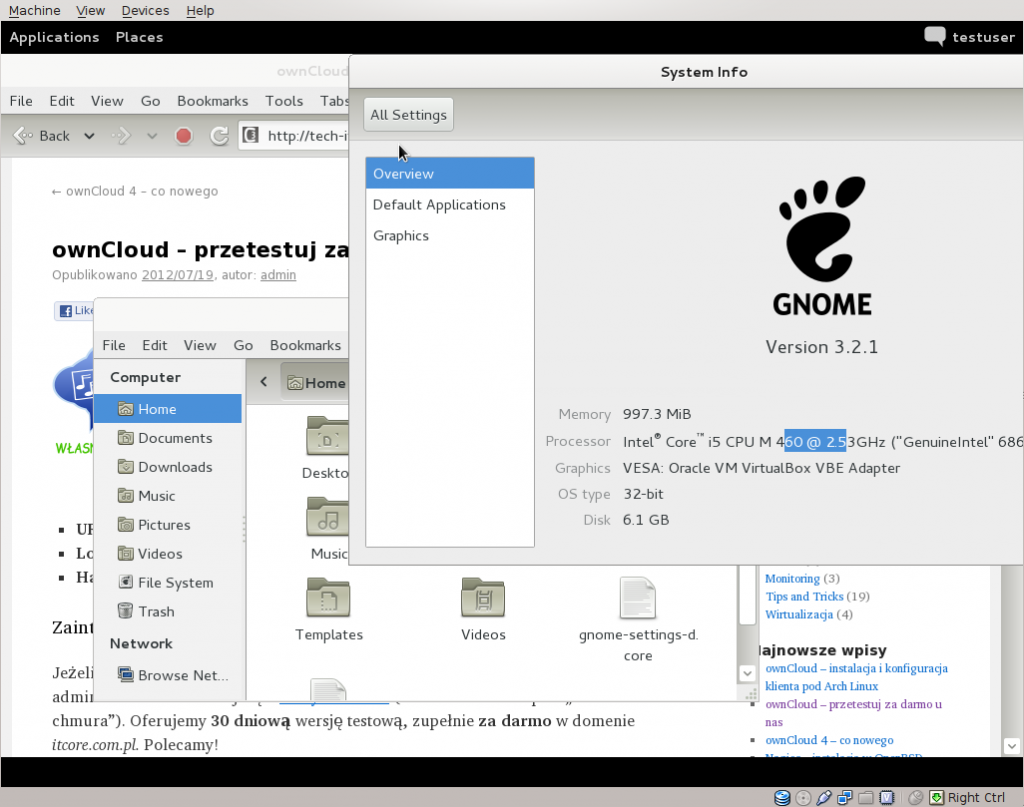 GNOME Shell, Nautilus, przeglądarka www